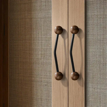 Premium Wood &amp; Brass Cabinet Knobs – Black Silver Luxury Drawer Handles - Besontique Home