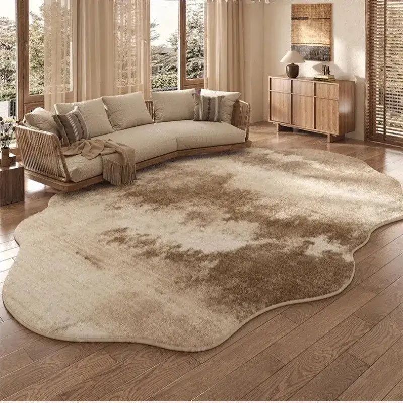 Modern Brush pattern Light Plush Irregular Rug - Besontique Home