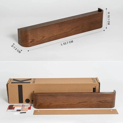 Modern Wooden Entrance Wall Mounted Clothing Rack Shelf with hidden hooks Besontique Home Decor
