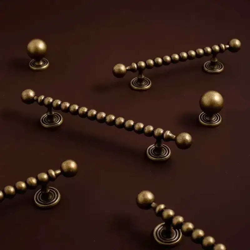 French Retro Solid Brass Bronze Furniture Door Knob │ Antique Kitchen Drawer Wardrobe Handles - Besontique Home