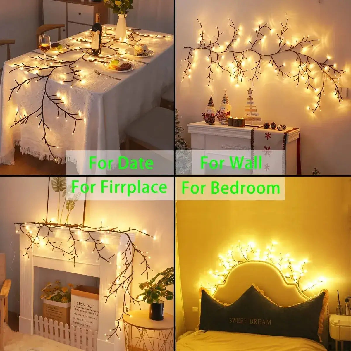 White Birch Tree LED Bendable Wall Decor Light with remote │ For Birthday Christmas Camping Party Decor - Besontique Home