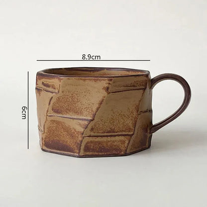 Retro Vintage Irregular Ceramic Mug Cup │ Modern Simple Design Kitchenware - Besontique Home