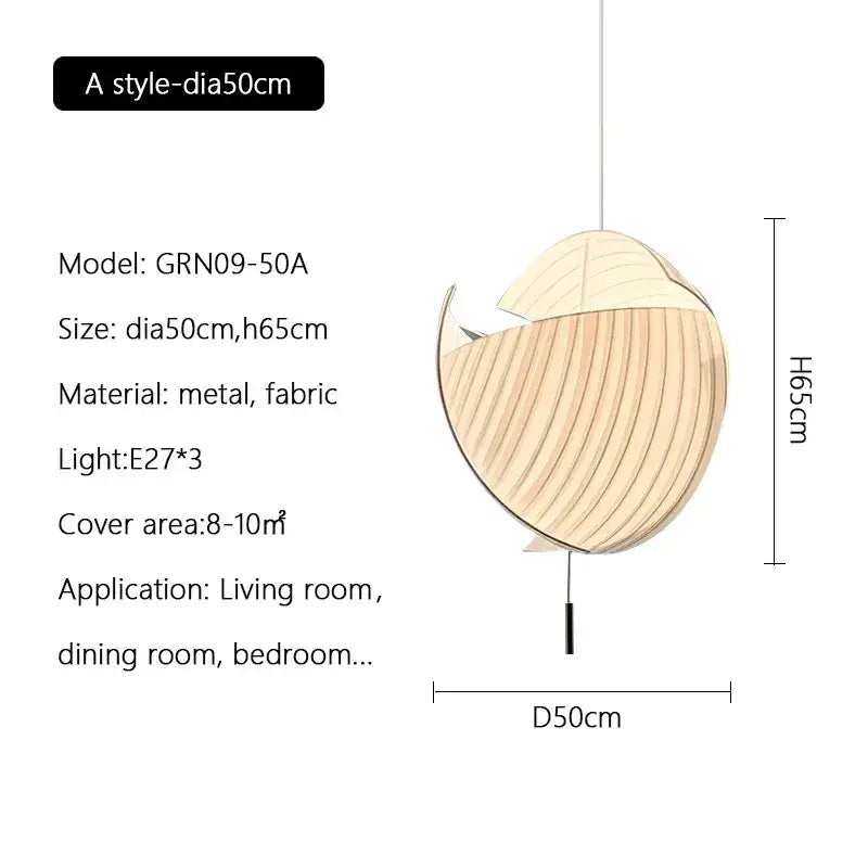 Minimalist Fabric LED Pendant Ceiling Light | Modern Designer Cloth Big Chandelier for Living Room - Besontique Home