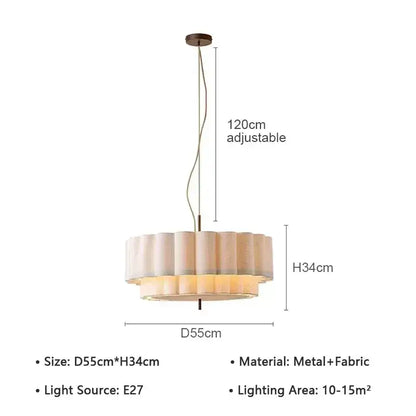 Luxuriöse Stoff Seiden Pendelleuchte | Moderne Designer Hängelampe