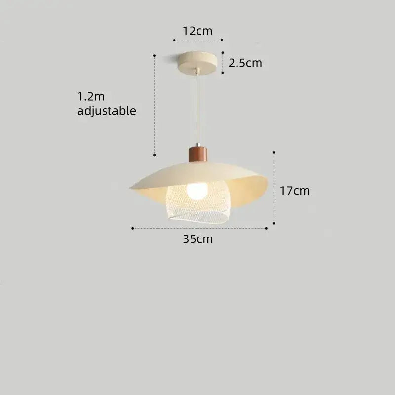 Minimal French Wood & Metal Pendant Lamp – Modern Ceiling Light Fixture - Besontique Home