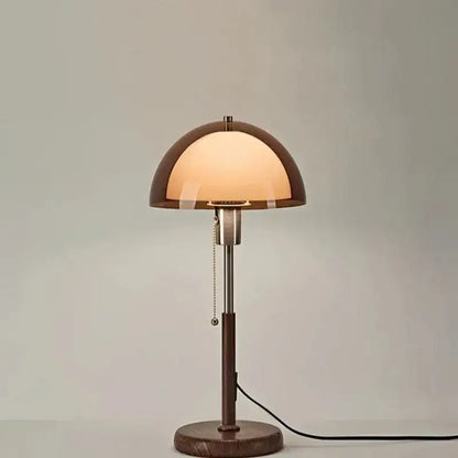 Vintage Walnut Table Lamp | Modern Iron Bedside & Study Room Ambient Light Besontique Home Decor