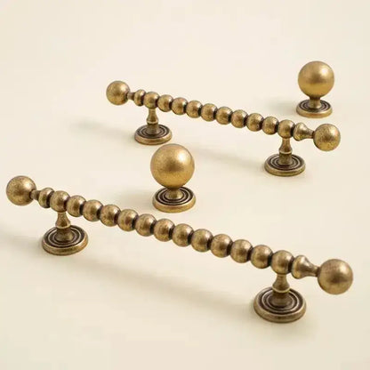 French Retro Solid Brass Bronze Furniture Door Knob │ Antique Kitchen Drawer Wardrobe Handles - Besontique Home