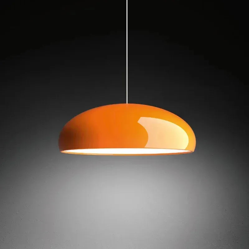 Modern Nordic dome pendant light above dining table orange black white red besontique home decor