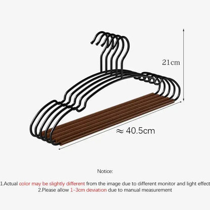 5pcs Modern Vintage Luxury Wooden Black Metal Clothes Hanger - Besontique Home