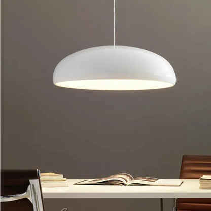 Modern Nordic dome pendant light above dining table orange black white red besontique home decor