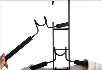 Multi-Layer Metal Clothes Hanger Organizer | Non-Slip Foam Padded Closet Space Saver Besontique Home Decor 