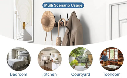 Modern Wooden Coat Rack Wall Mount with 5 Hooks Besontique Home Decor