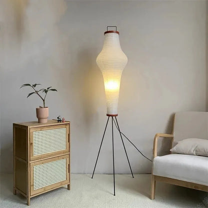 Japanese Rice Paper Floor Lamp | Minimal Japandi LED Standing Light Besontique Home Decor