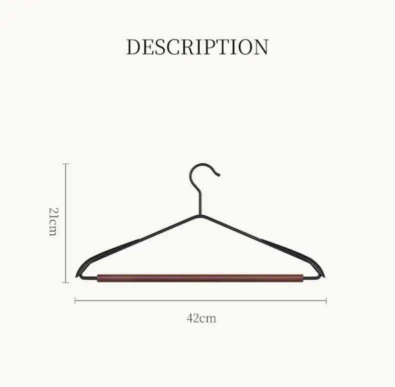Modern Vintage Heavy-Duty Wood & Black Iron Clothes Hanger │ Wide Non-Slip Garment Racks  Besontique Home