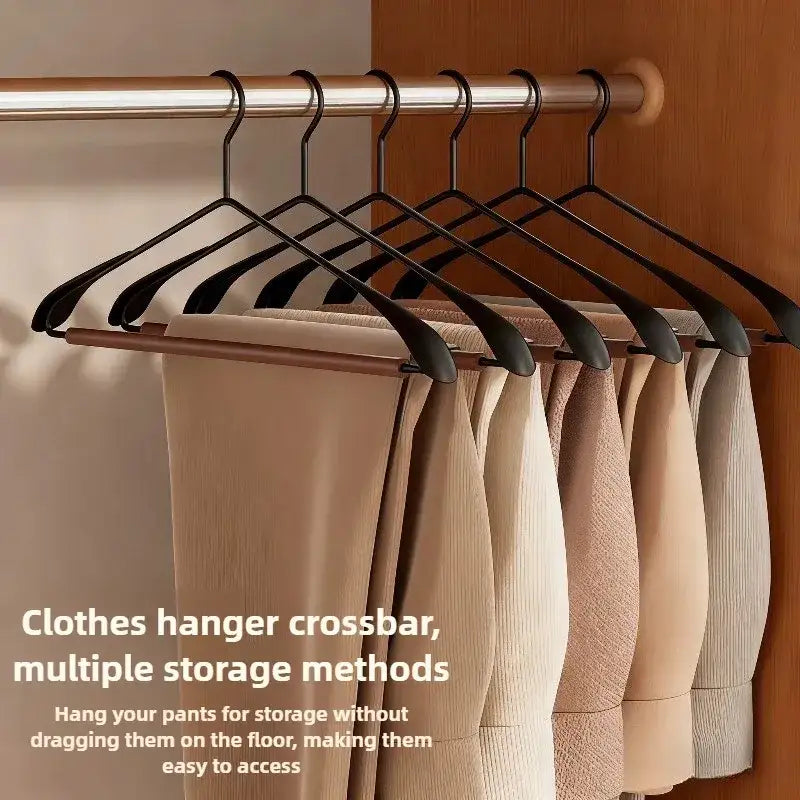 Modern Vintage Heavy-Duty Wood & Black Iron Clothes Hanger │ Wide Non-Slip Garment Racks  Besontique Home