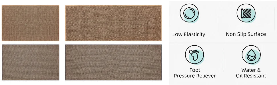 Faux Woven Washable Non-slip Kitchen Rug │ Faux Sisal Running Floor Mat