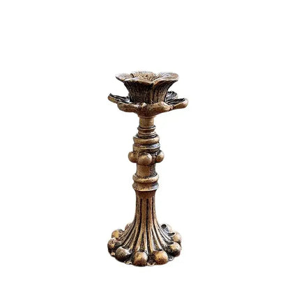 Antique Bronze Candlesticks Candle Holder Set │ Retro Vintage Taper Candle Stand - Besontique Home