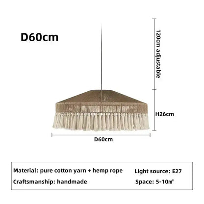 Measurement chart of a pendant light with dimensions and material Besontique Home 