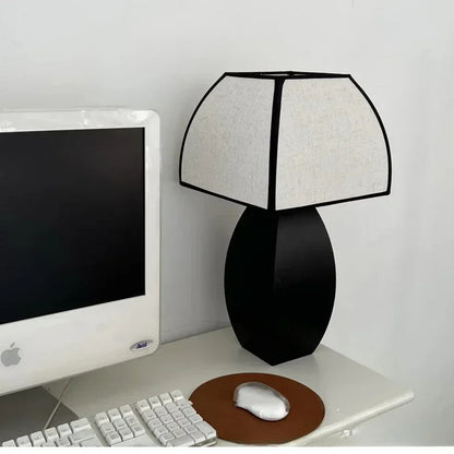 Modern Simple Black White Table Lamp │ Minimalist Living room Bedroom Decor Lighting