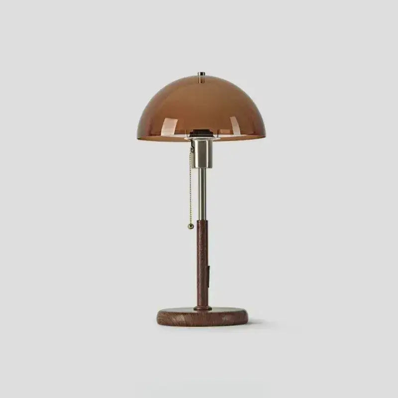 Vintage Walnut Table Lamp | Modern Iron Bedside & Study Room Ambient Light Besontique Home Decor