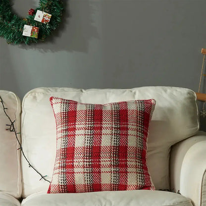 Black Green Red Plaid Rustic style Cushion Cover │ Christmas Home Decorative Throw Pillow Covers - Besontique Home