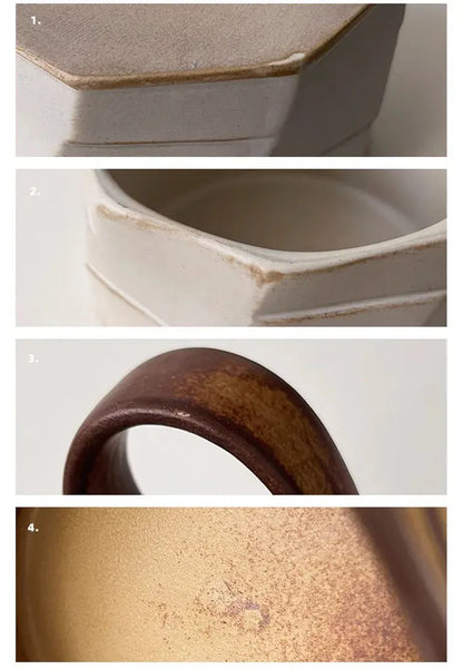 Retro Vintage Irregular Ceramic Mug Cup │ Modern Simple Design Kitchenware - Besontique Home