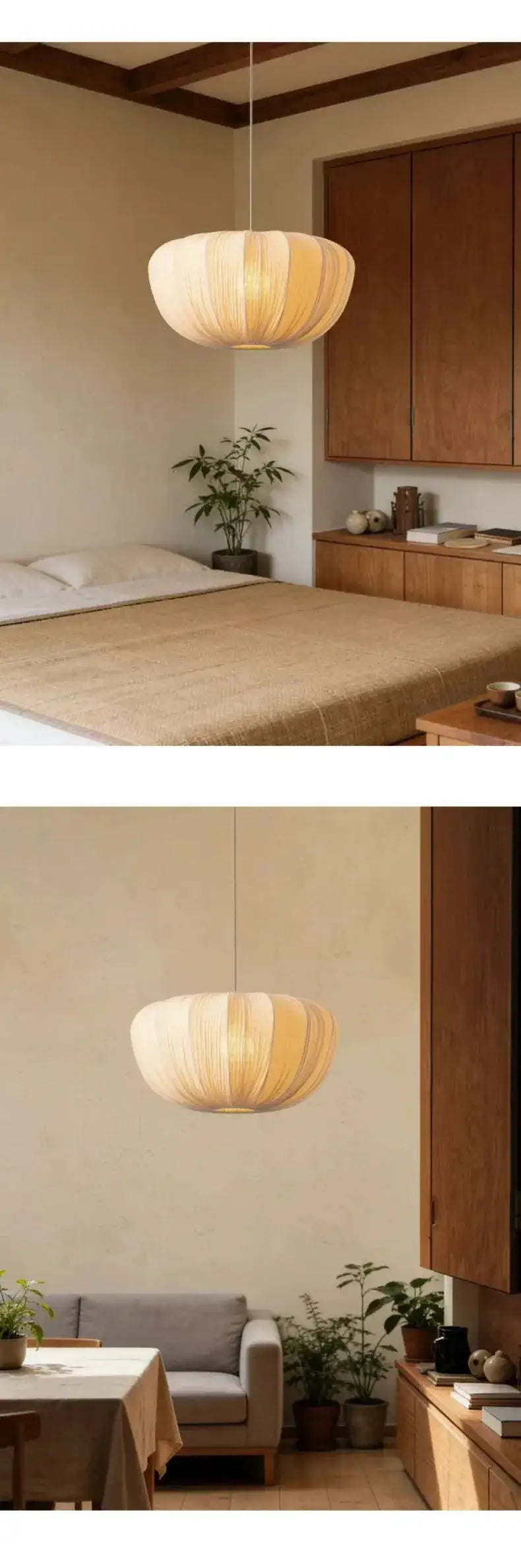 Japandi Minimal Vintage Fabric Pendant Light – Besontique Home Japandi Minimal Vintage Fabric Pendant Light – Besontique Home