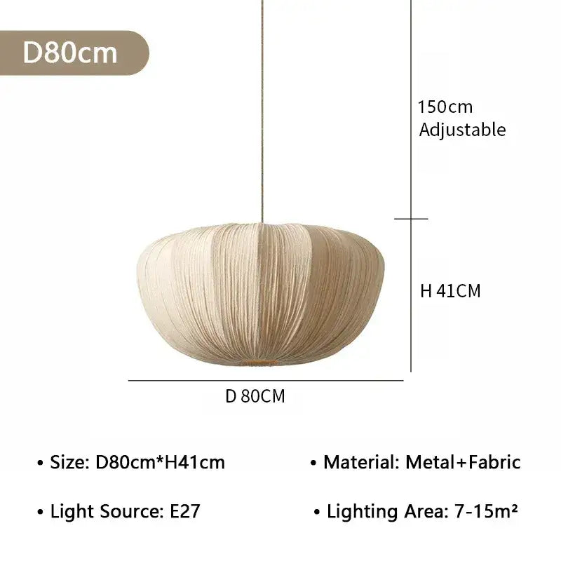 Japandi Minimal Vintage Fabric Pendant Light – Besontique Home