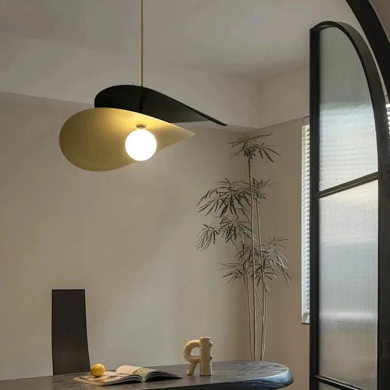Modern French Black Gold Metal Glass Ball Ceiling Lamp │ Minimalist Dining Chandelier Besontique Home Decor