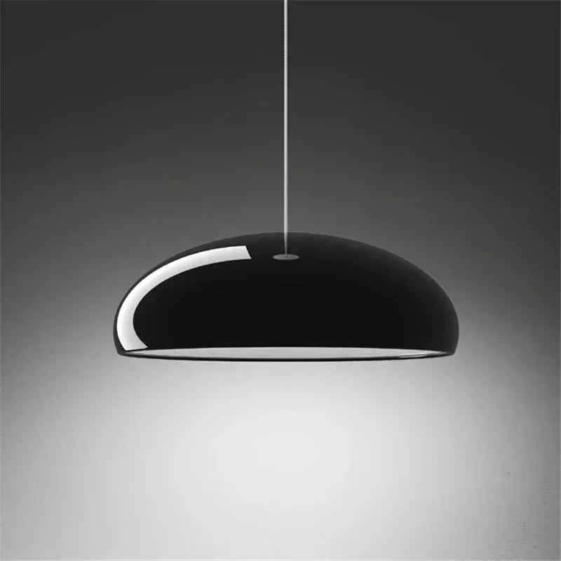 Modern Nordic dome pendant light above dining table orange black white red besontique home decor