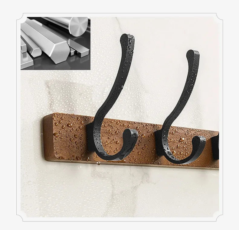 Modern Rustic Wooden Coat Rack Wall Mount with Hooks (Black/White) Besontique Home Decor