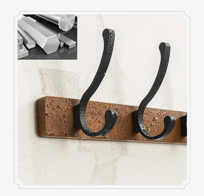 Modern Rustic Wooden Coat Rack Wall Mount with Hooks (Black/White) Besontique Home Decor