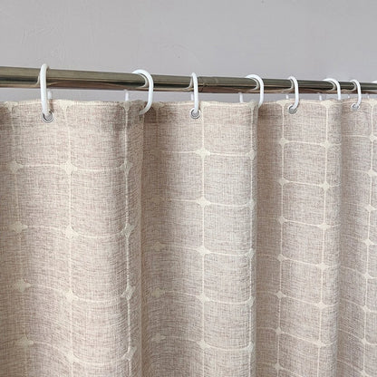 Modern Jacquard Linen Shower Curtain with Tassels (1 pcs)  │ For Nordic Style Bathroom Decor