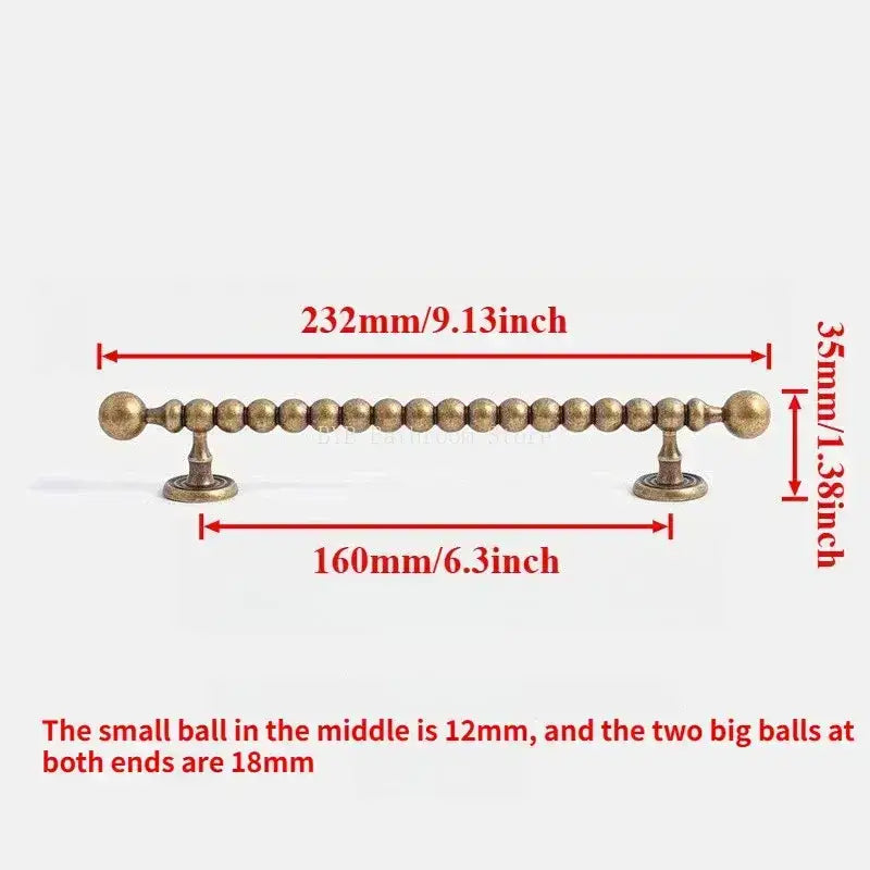 French Retro Solid Brass Bronze Furniture Door Knob │ Antique Kitchen Drawer Wardrobe Handles - Besontique Home