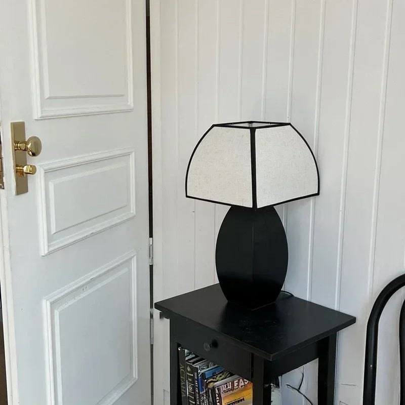 Modern Simple Black White Table Lamp │ Minimalist Living room Bedroom Decor Lighting