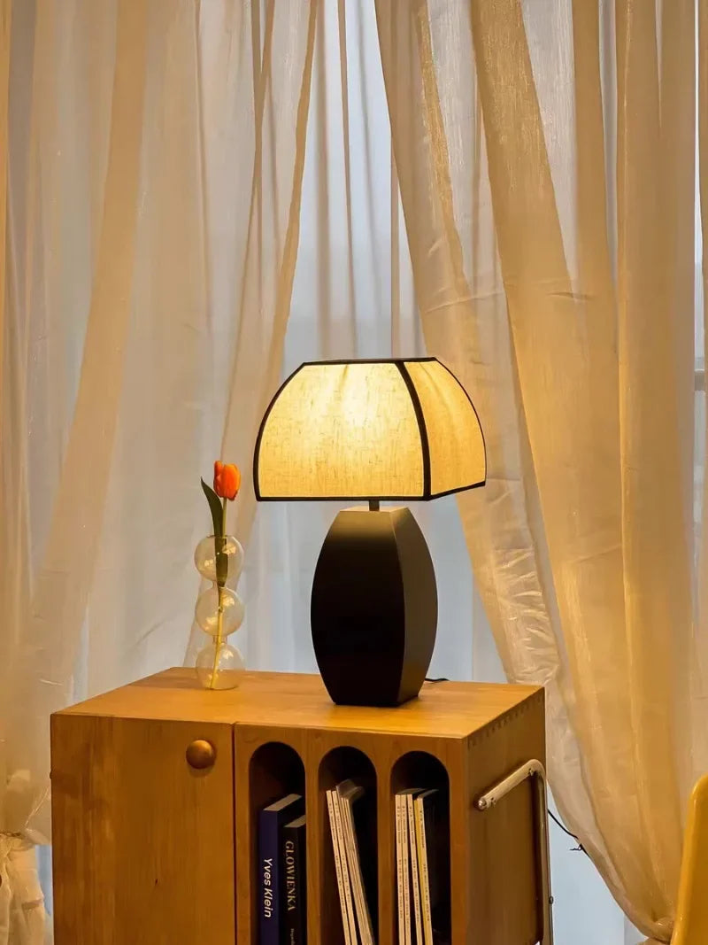 Modern Simple Black White Table Lamp │ Minimalist Living room Bedroom Decor Lighting