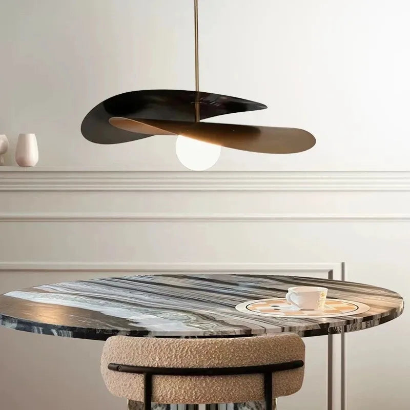 Modern French Black Gold Metal Glass Ball Ceiling Lamp │ Minimalist Dining Chandelier Besontique Home Decor