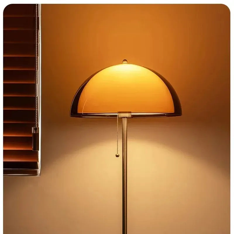 Vintage Orange Arc Floor Lamp – Adjustable Retro Reading Light Besontique Home Decor 