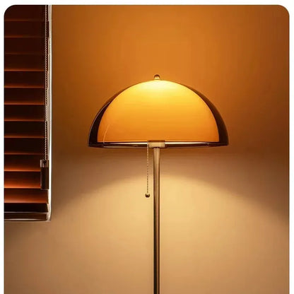 Vintage Orange Arc Floor Lamp – Adjustable Retro Reading Light Besontique Home Decor 