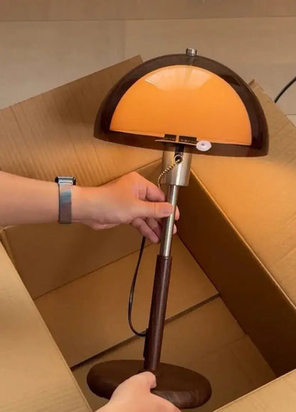 Vintage Walnut Table Lamp | Modern Iron Bedside & Study Room Ambient Light Besontique Home Decor