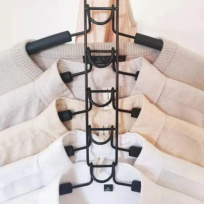 Multi-Layer Metal Clothes Hanger Organizer | Non-Slip Foam Padded Closet Space Saver Besontique Home Decor 