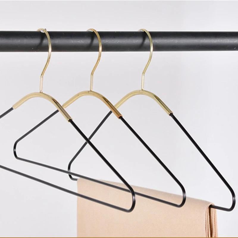 5 pcs Black Gold Metal Clothes Coat Hanger │ Modern Minimal Style Wardrobe Organizer Storage Rack - Besontique Home