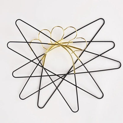 5 pcs Black Gold Metal Clothes Coat Hanger │ Modern Minimal Style Wardrobe Organizer Storage Rack - Besontique Home