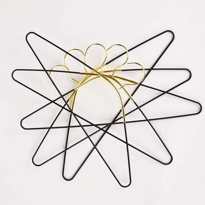 5 pcs Black Gold Metal Clothes Coat Hanger │ Modern Minimal Style Wardrobe Organizer Storage Rack - Besontique Home