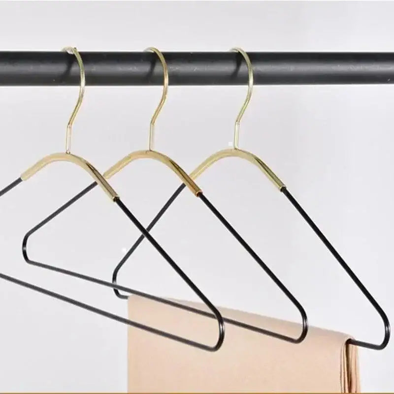 5 pcs Black Gold Metal Clothes Coat Hanger │ Modern Minimal Style Wardrobe Organizer Storage Rack - Besontique Home