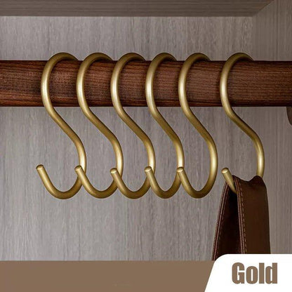 5 pcs Matte Gold/Silver Small S Shape Hook Holders │ Modern Practical Clothes Hanger - Besontique