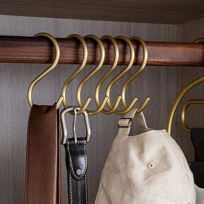 5 pcs Matte Gold/Silver Small S Shape Hook Holders │ Modern Practical Clothes Hanger - Besontique Home