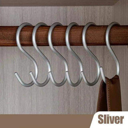5 pcs Matte Gold/Silver Small S Shape Hook Holders │ Modern Practical Clothes Hanger - Besontique Home