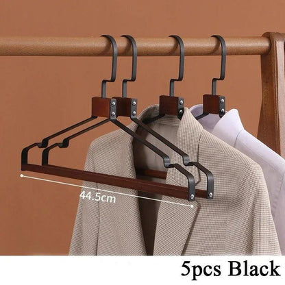 5 pcs Modern Retro Iron Clothes Coat Hanger(Black/White) │ Vintage Metal Wardrobe Organizer - Besontique Home