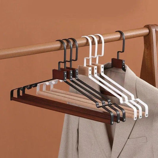 5 pcs Modern Retro Iron Clothes Coat Hanger(Black/White) │ Vintage Metal Wardrobe Organizer - Besontique Home
